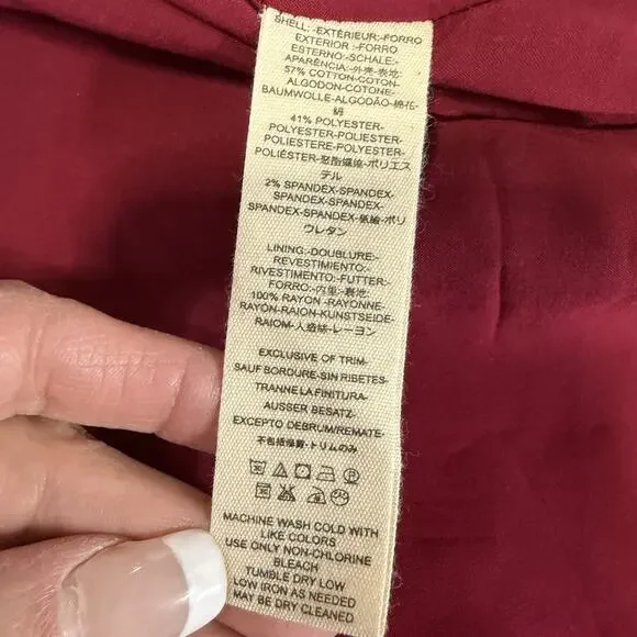 Free People Canyonland Jumper Dress Size 10 Red Velvet Corduroy Button Front NEW - Picture 7 of 11